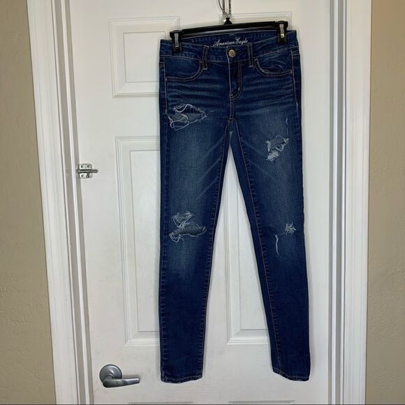 American Eagle Super Stretch Distressed Jeggings - Picture 1 of 8